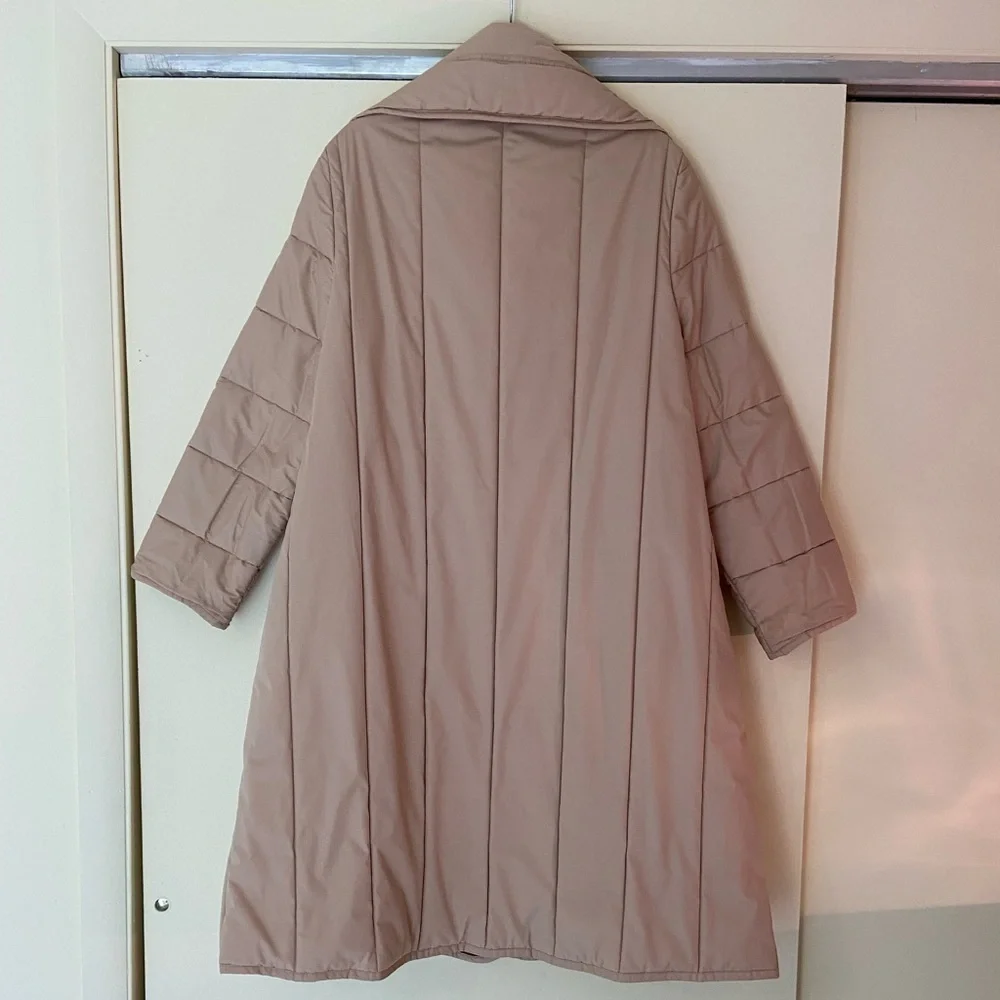 Vintage Etienne Aigner Reversible Puffer Coat Burgundy Tan Size 8 - Picture 3 of 10